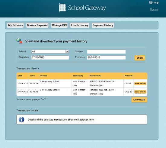 Payment History Select Payment History to view and download your payment history Your transaction history will be listed Narrow your transaction history by