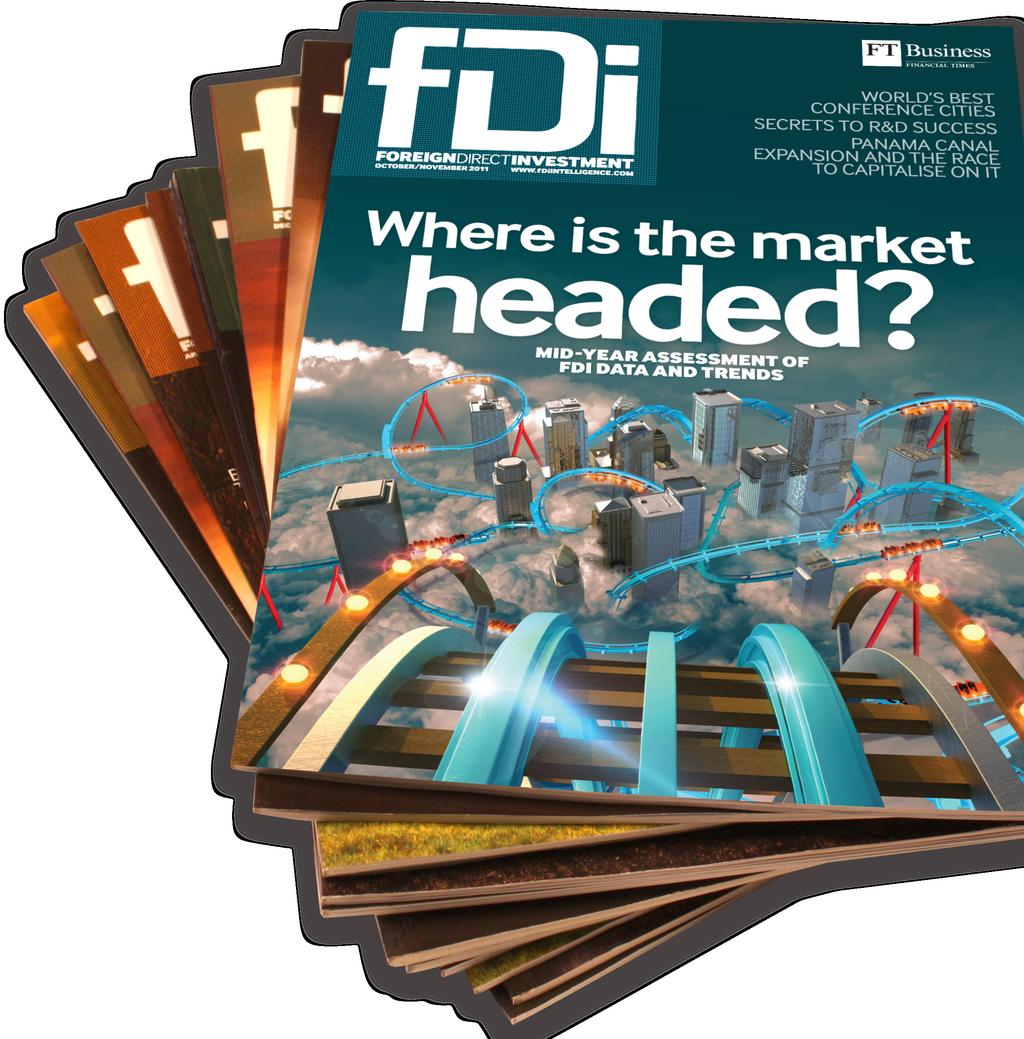 fdi MAGAZINE THE MAGAZINE fdi PROVIDES AN UP-TO-DATE IMAGE OF THE EVER-CHANGING GLOBAL INVESTMENT MAP fdi Magazine is a central part of the fdi Intelligence portfolio and is published by The
