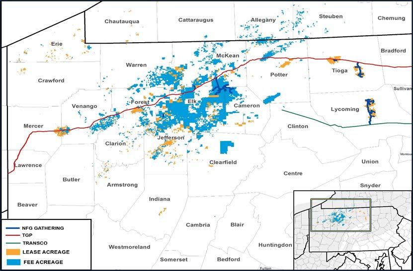 E&P and Gathering Significant Appalachian Acreage Position Western Development Area (WDA) Current gross production: ~341 MMcf/d Large inventory of Marcellus & Utica locations economic at ~$2.