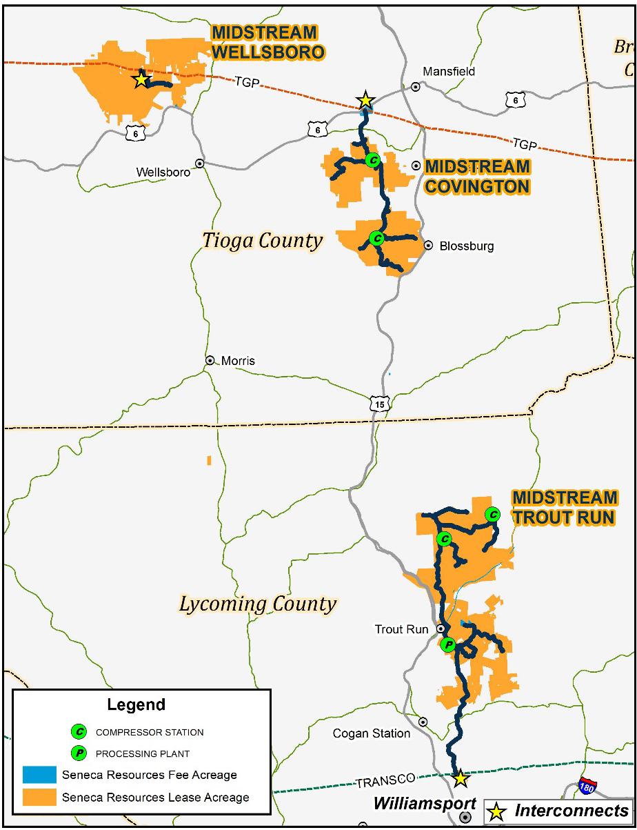 E&P and Gathering Integrated Development EDA Gathering Systems Gathering Segment Supporting Seneca s EDA Production & Future Development Wellsboro Gathering System Total Investment (to date): ~$9