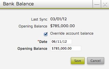 balance will sync automatically To override the balance,