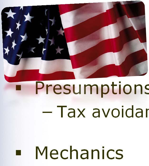 Expatriation Presumptions Tax avoidance Mechanics Immigration Tax Gift tax Imposed on U.S.