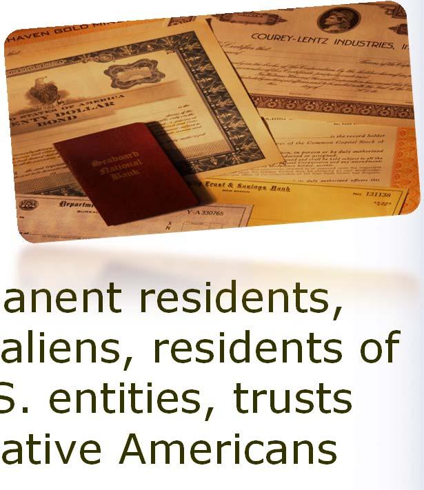 Reporting Foreign Financial Assets Who Must File? FBAR U.S. citizens, permanent residents, part-year resident aliens, residents of U.S. territories, U.