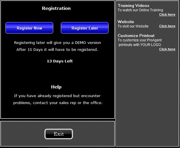 Register To Register or renew your software On the right side of the screen you will see a button for Register.