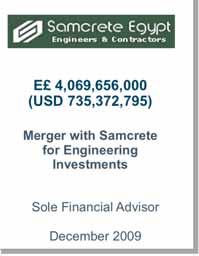Financing Merger with Samcrete for Engineering Investments EAgrium s merger