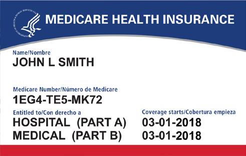 on your card Your Medicare number Your Part A and Part B coverage start dates Please note that new Medicare cards will be issued in April