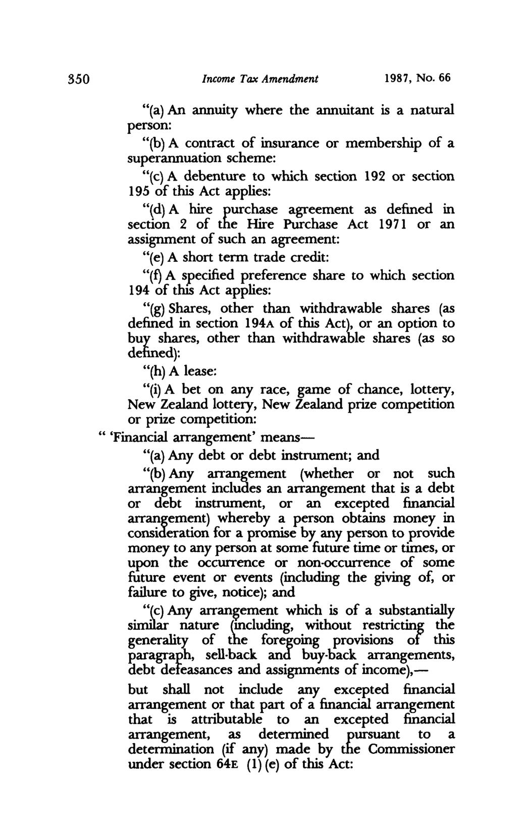350 Income Tax Amendment 1987, No.