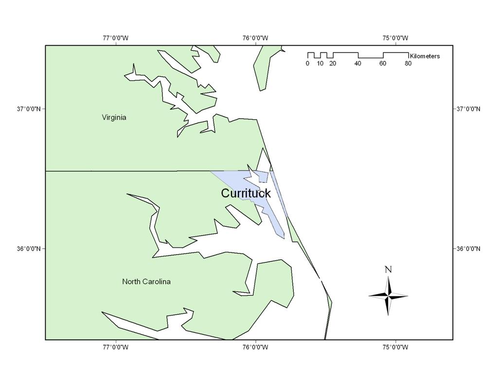 Study Area: Currituck County Known for its beaches, nature and recreational activities including kayaking, fishing, and boating 24000 people, but increases three-fold during the summer