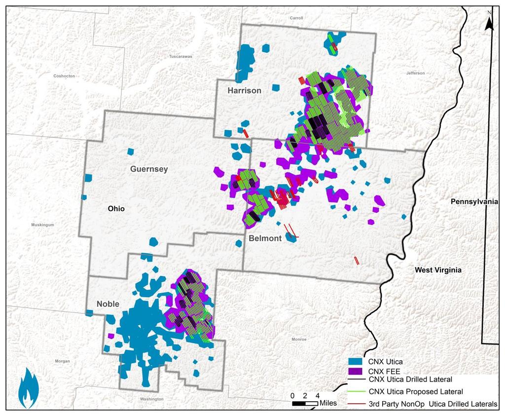 Sale of Ohio JV Assets Pulls Value Forward and Narrows Focus OH Joint Venture Assets to be Sold for $800 Million Gross Net proceeds to CNX of approximately $400 million - 50 net producing wells with