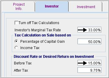 Enter Investor s Marginal Tax Rate: 33.00% 2.