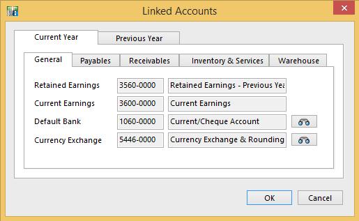 Setting Up Linked Accounts Palladium Accounting uses linked accounts to define the main control accounts (such as Accounts Payable, Accounts Receivable) as well as to define default bank accounts etc.