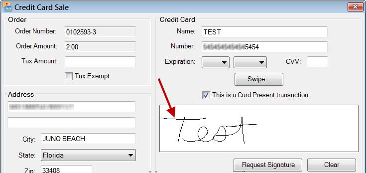 Credit Card Sale Window Item Number Expiration Swipe Button Description This is the card number. If you are swiping the card through a machine, leave this field blank.