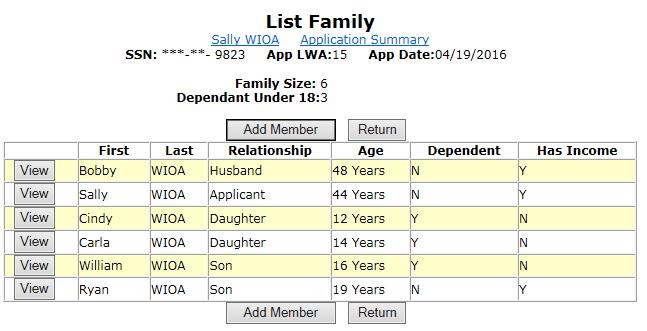 Can a 19 year old adult child still be considered part of the WIOA defined Family?
