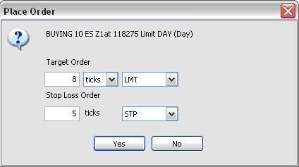 Select LMT, ICBG, or TLMT for the target order s type. 5. Select the stop type for the Stop Loss.