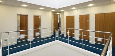 The building is mechanically ventilated and heated by a gasfired central heating system serving wall mounted radiators.