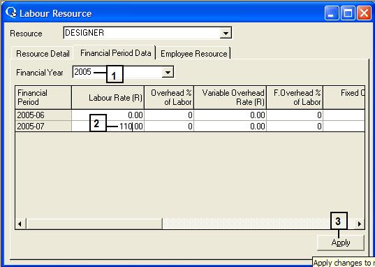 2 to add a labour resource. Step 3: Specify which Hourly Rate must be applied for the Labour Resource. NOTE: FIGURE 5.