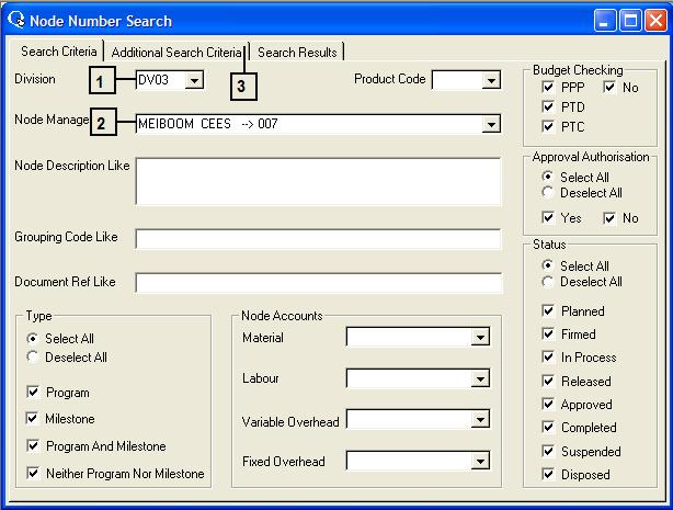 EXERCISE 16 NODE NUMBER SEARCH The Node Number Search function is a search engine used to locate node numbers.
