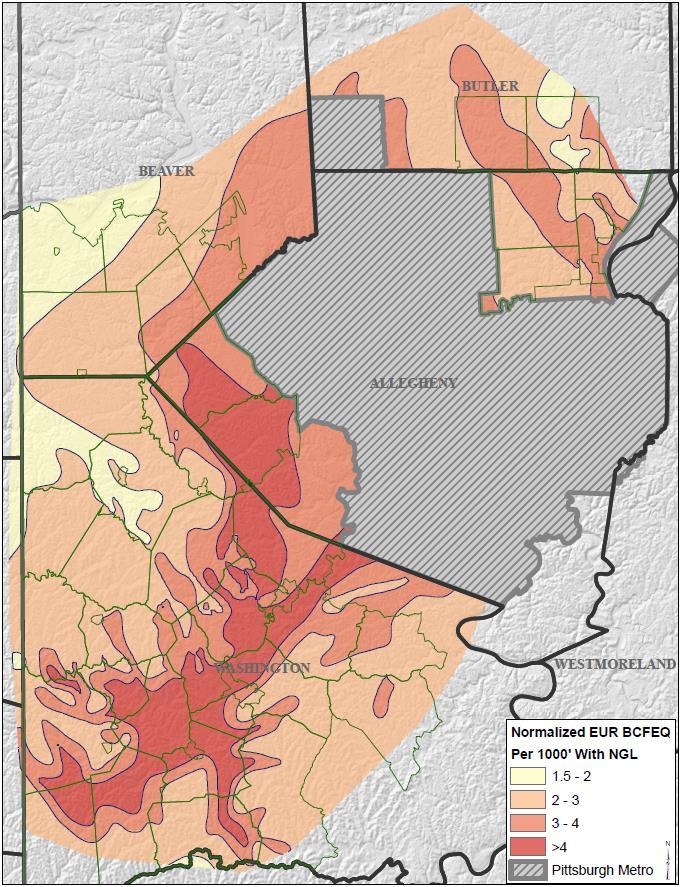 Large Core Marcellus Inventory Range acreage outlined in green Large contiguous acreage position allows for long-lateral development ~3,800 undrilled Core Marcellus wells (a) ~300 wells with 40+ Bcfe