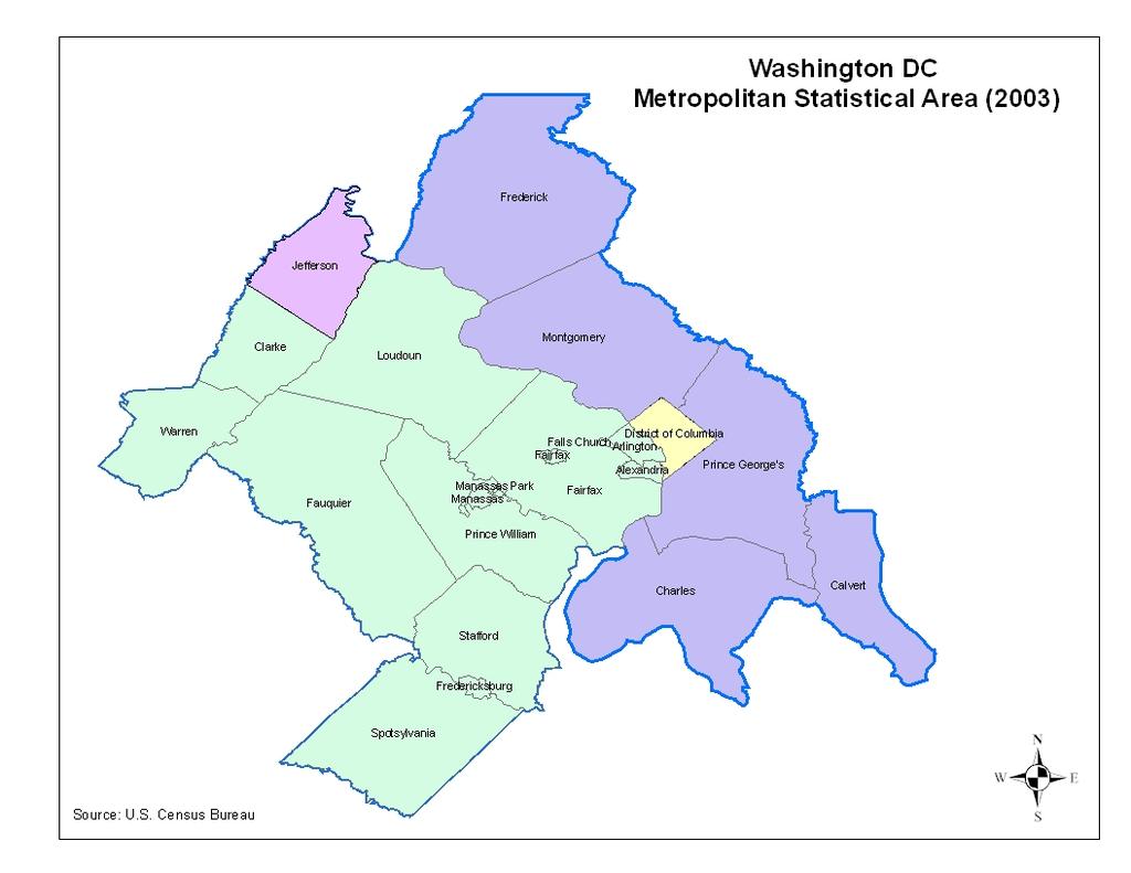 The Washington Metropolitan Area in 242 (population and employment in millions, GRP in billions of 212 $s) Metric 212 242 Change Population 5.81 7.938 36.6 Employment 3.915 6.