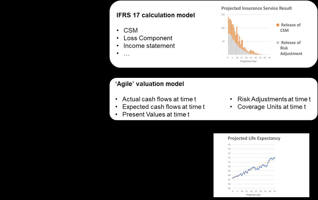 A modeling framework for Business Insight In this paper, we illustrate the use of models to project IFRS 17 financial statements over time and under different scenarios.