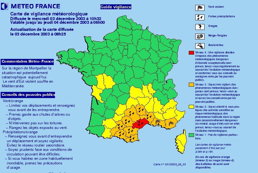 Example of Good Practice: France Vigilance System Hazards + NEW: Flood warning map Strong wind Strong