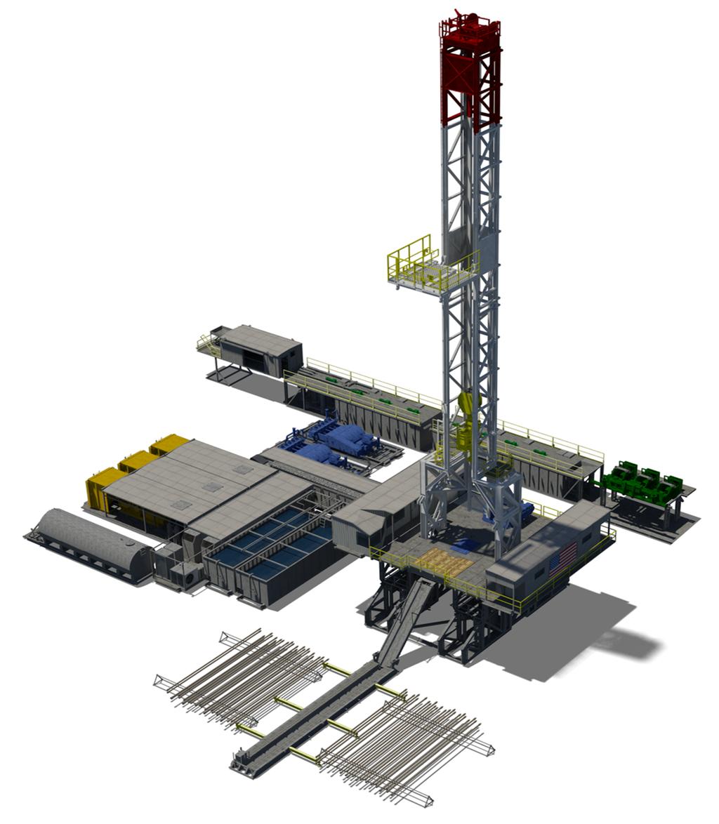 Introducing the New BOSS Drilling Rig Optimized for Pad Drilling Multi-direction walking system Faster Between Locations Quick assembly substructure 32 truck loads