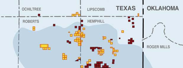 Granite Wash Play Noble acquisition strategic fit with existing UPC leasehold Total 48,000 net acres in the Texas Panhandle Core Area (81% HBP) Approximately 800 potential drilling locations