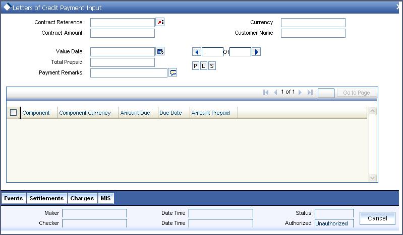 5.12 Liquidating Components You can prepay the commission or liquidate the overdue components i.e. Normal and Penal components partially or fully through the Payment Input screen.