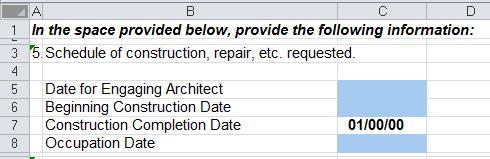 Schedule of construction, repair, etc. requested This schedule is located on Page 2 of the Worksheet Tabs. The purpose is to summarize operating reserves into a format useful to OSBM.