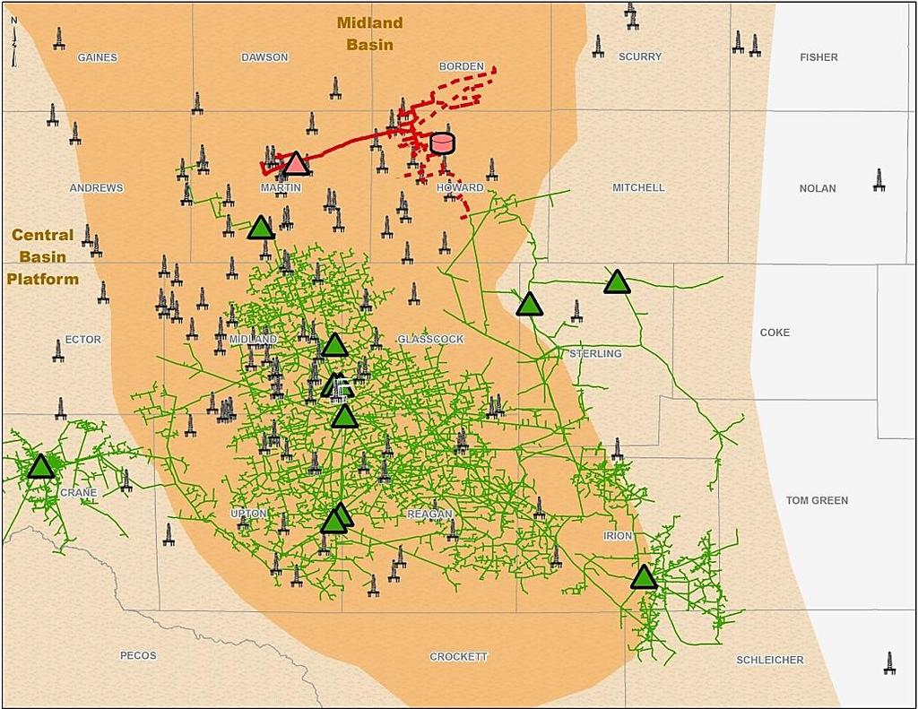 Pro Forma Targa Midland Basin Assets Over 5,500 miles of pipeline across 3 systems (Outrigger Midland, WestTX and SAOU) Expect to connect Outrigger Midland assets to existing WestTX system Outrigger