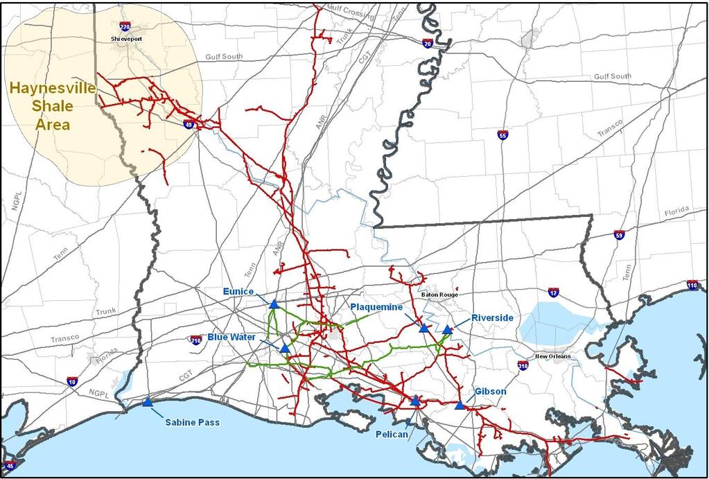 Louisiana Overview One of the largest intrastate pipeline systems in Louisiana Continue to capture increased