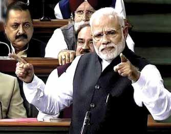 Motion of thanks on President s address, Lok Sabha Congress Divided Nation for Selfish Gains: PM Modi he Prime Minister Shri Narendra Modi replied T to the debate on the motion of thanks on the