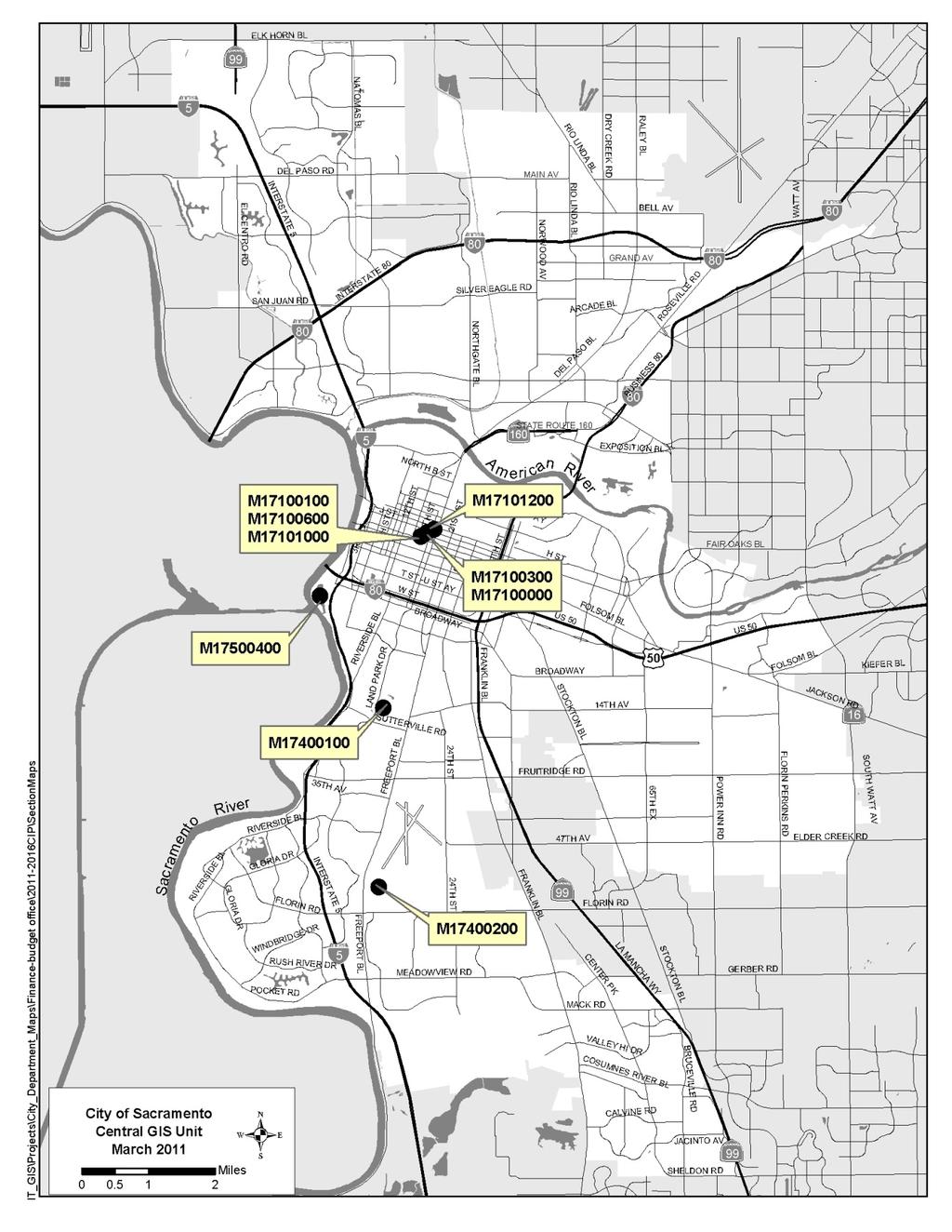 CITY OF SACRAMENTO CONVENTION, CULTURE AND LEISURE PROGRAM OVERVIEW FY2/2 Capital Projects Non-site specific or multi-site projects are not shown Note: