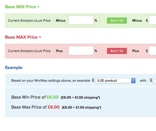 Option 1 Create Min/Maxs based on your current Amazon prices Set your Min to be a percentage and/or a fixed amount below your existing Amazon price and your Max similarly above.