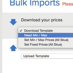 RepricerExpress. This option is great if you need to set specific Min/Maxs for each of your products.