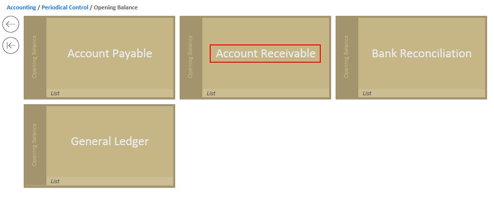 3.3 Account Payable / Account Receivable Path : Accounting Periodical Control Opening Balance Account Payable List