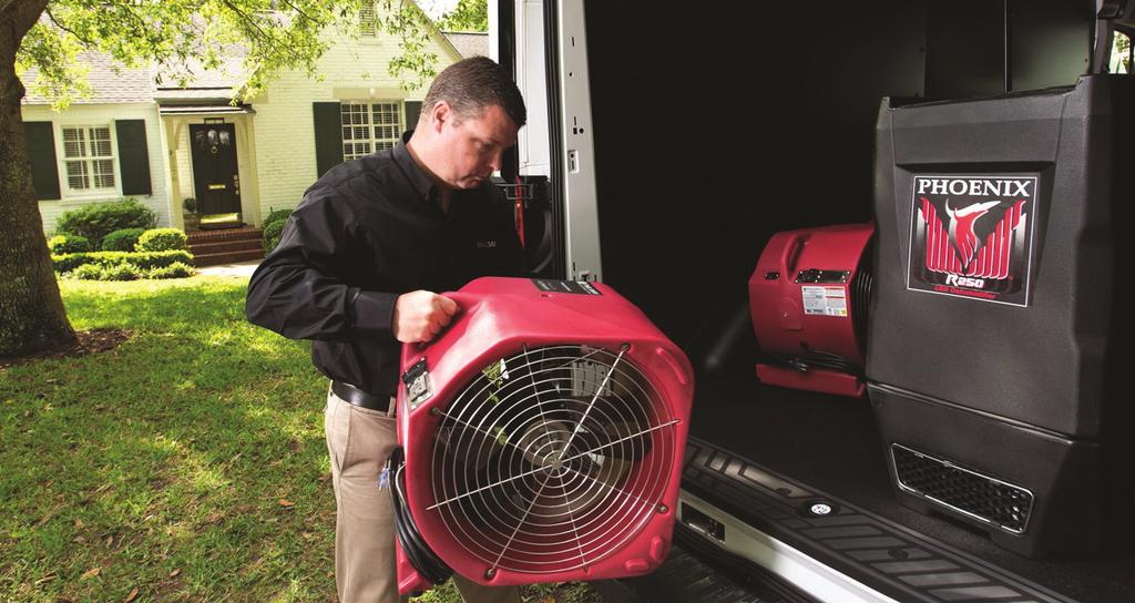 Inside a drying chamber, technicians can create an environment in which our equipment can operate at maximum efficiency and dry your home as quickly as possible.