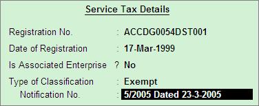 2.19 Accounting Sale of Services Exempted from Service Tax In some cases Central government can grant exemption on the service tax, by issuing an notification U/s 93 of Finance Act, 1944.