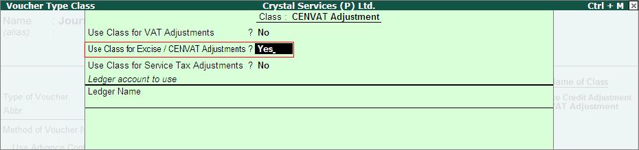 CENVAT Credit on the above transaction is availed while booking the purchases by selecting CENVAT ledgers. 2.