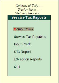 Lesson 3: Service Tax Reports Tally.