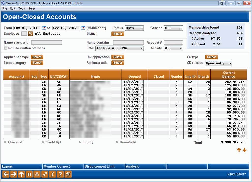 All Accounts Analysis Dashboard Start with measuring production in a given time window to view your new loans.