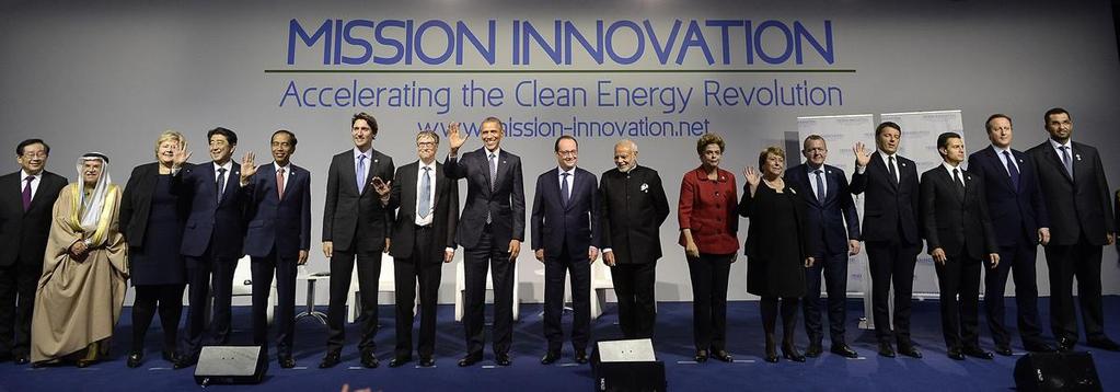The pace of change will accelerate: Mission Innovation doubles public clean energy R&D Each of the 20 participating countries will seek to double its governmental and/or statedirected clean energy