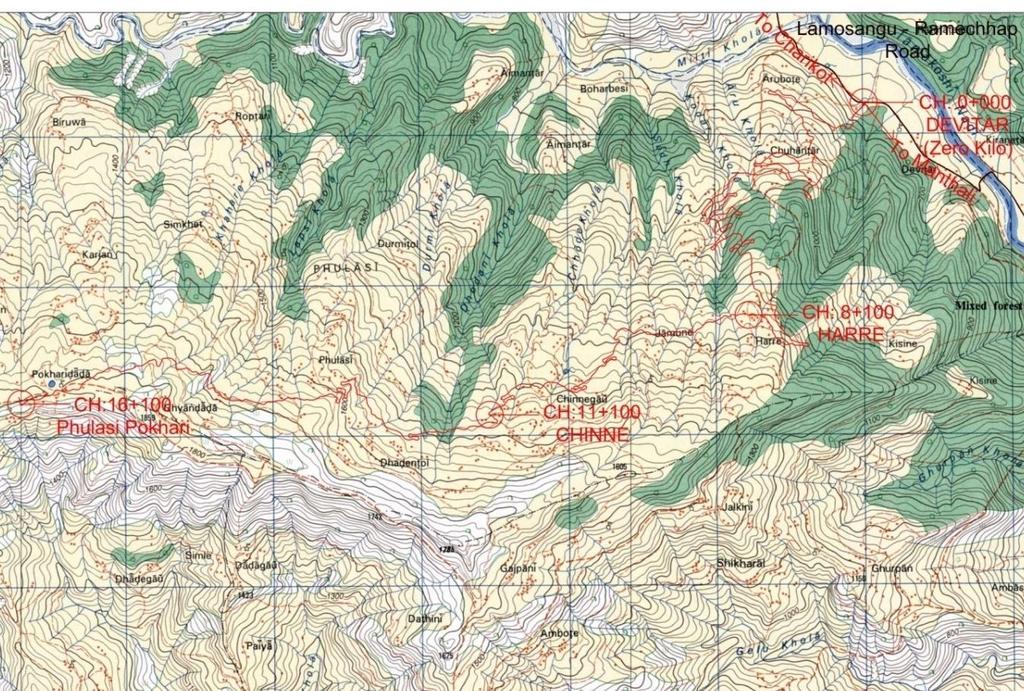 Resettlement Plan of Devitar-Phulasi-Pokhari Road Subproject, Ramechhap Figure 1: Geological map of Devitar-Phulasi-Pokhari road sub-project 6.