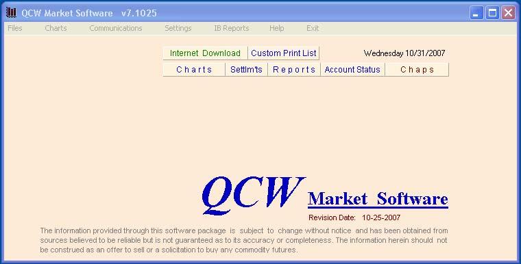 Qcw Market Software CHAPS is a module of another software package, called QCW Market Software. When Qcw is started, CHAPS is presented as a selection to be launched.