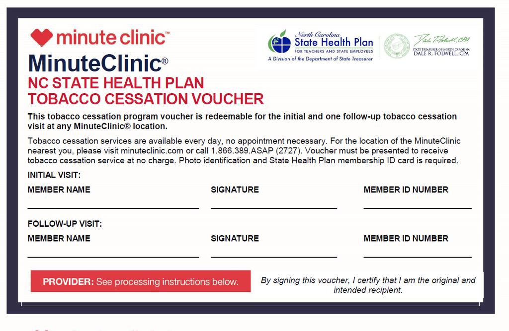 CVS Minute Clinic Tobacco Attestation Voucher For