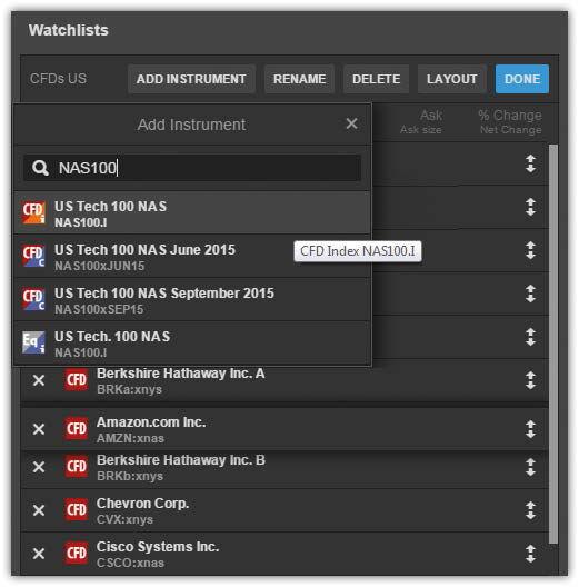 Or start with an empty list by selecting New List from the Watchlist Selector.