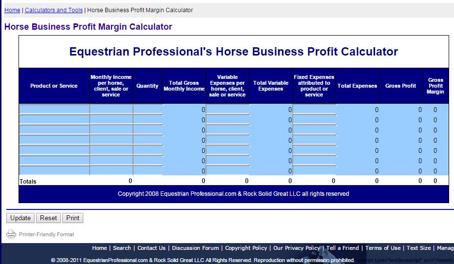 In addition to the Equestrian Professional calculator, you may want to learn how to look at your profit margins in Quickbooks. Below are a series of steps to help you do that.