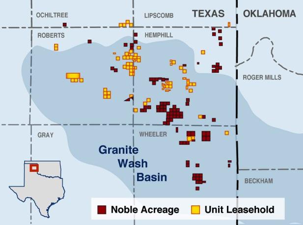 Granite Wash Play ü Noble acquisition strategic fit with existing UPC leasehold ü Total 48,000 net acres in the Texas Panhandle Core Area (81% HBP) ü Approximately 800