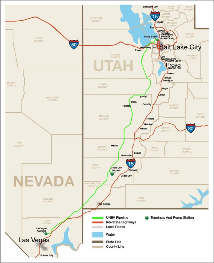 HEP Growth: UNEV HEP owns 75% of the UNEV pipeline, which carries refined products from Salt Lake City (SLC) to Las Vegas.