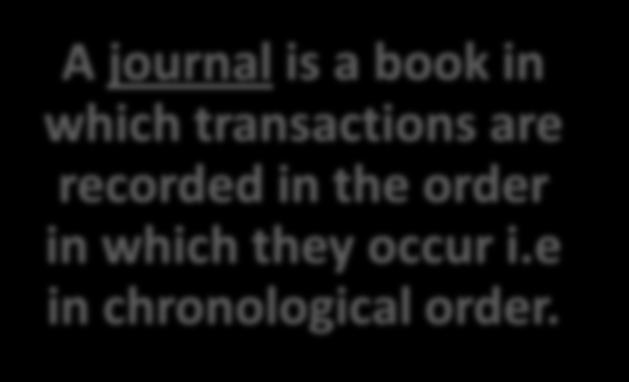 A journal is a book in which transactions are